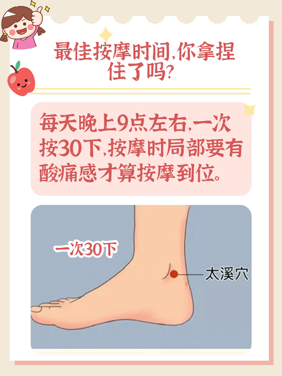 太溪穴按摩有讲究，最佳时间不容错过！