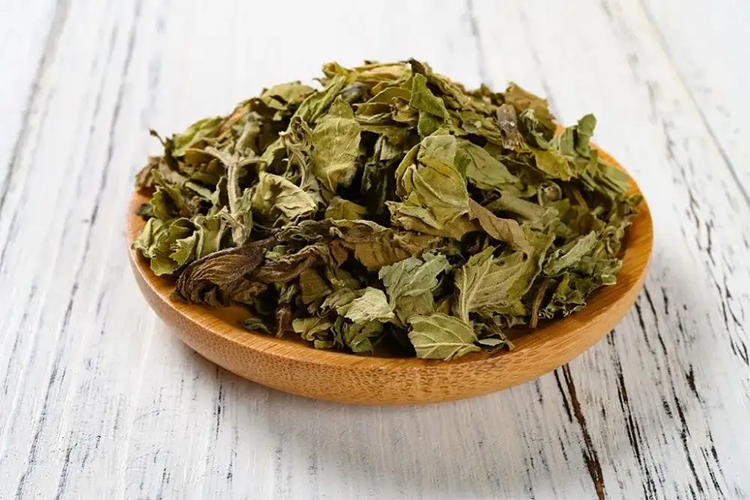 番薄荷叶片药材图