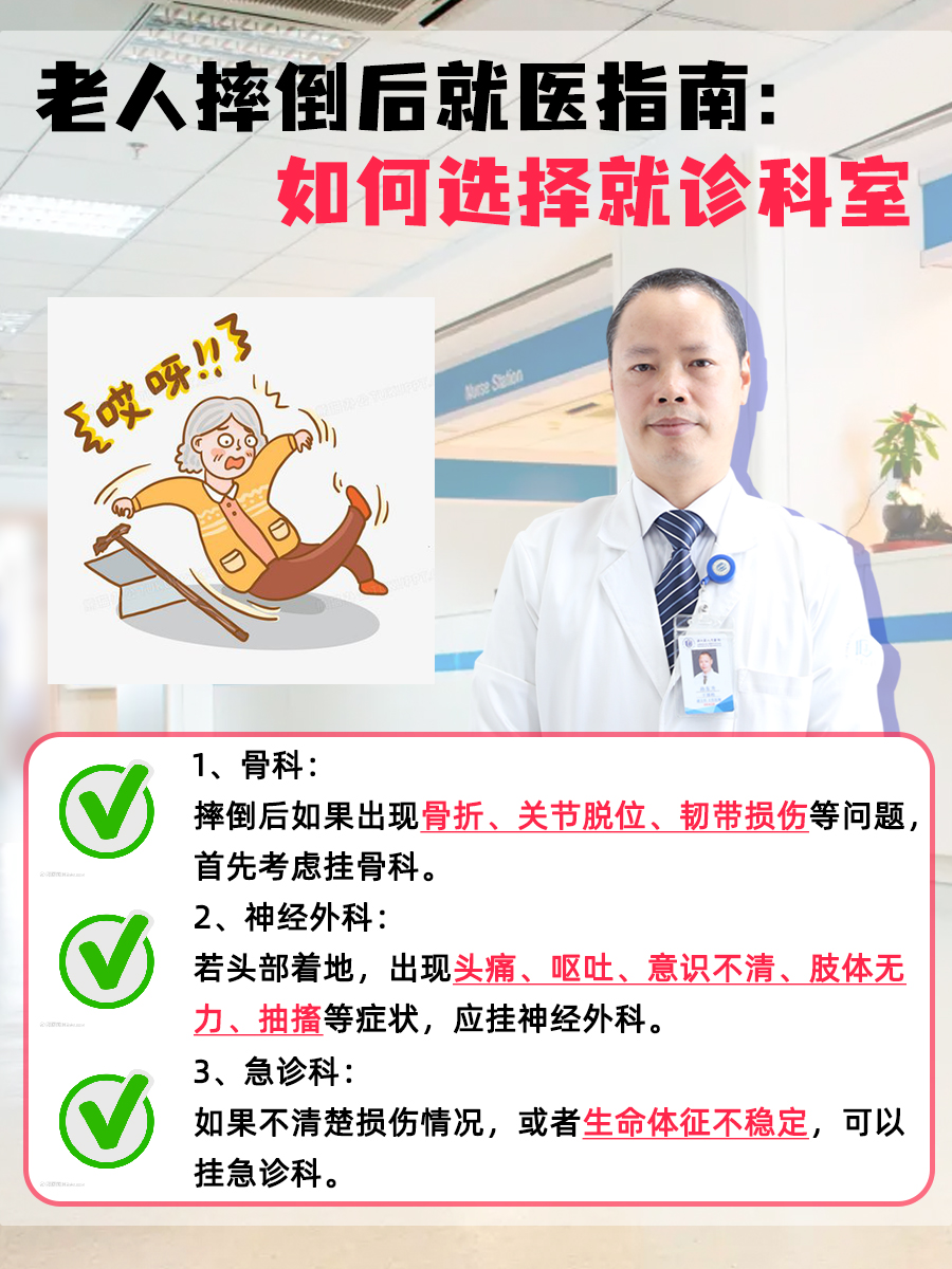 老人摔倒后就医指南：如何选择就诊科室