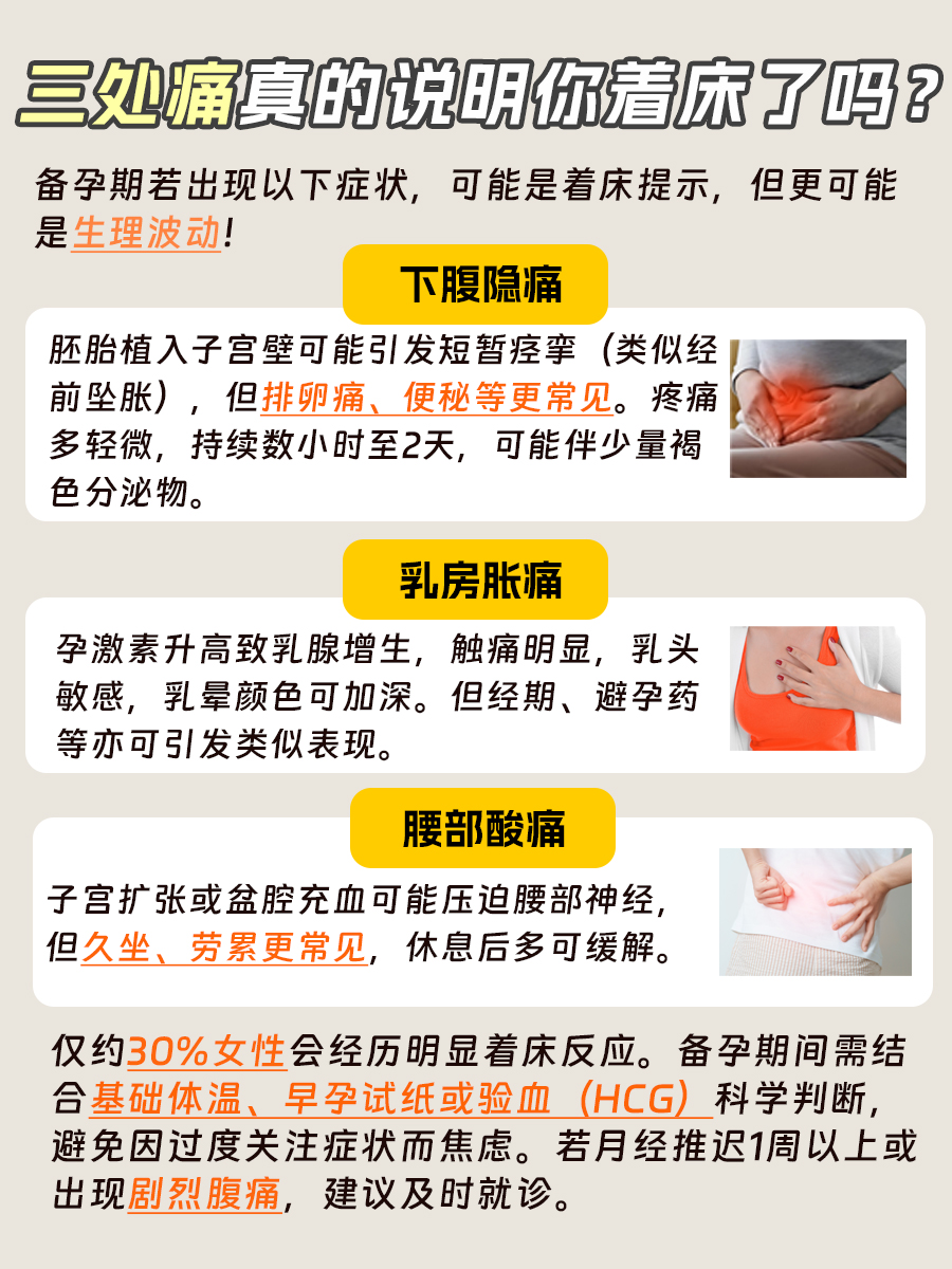 三处痛说明你着床了？备孕女性必看