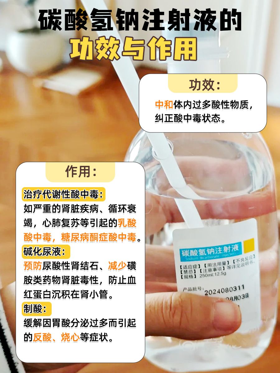 碳酸氢钠注射液：这些功效作用你了解没？