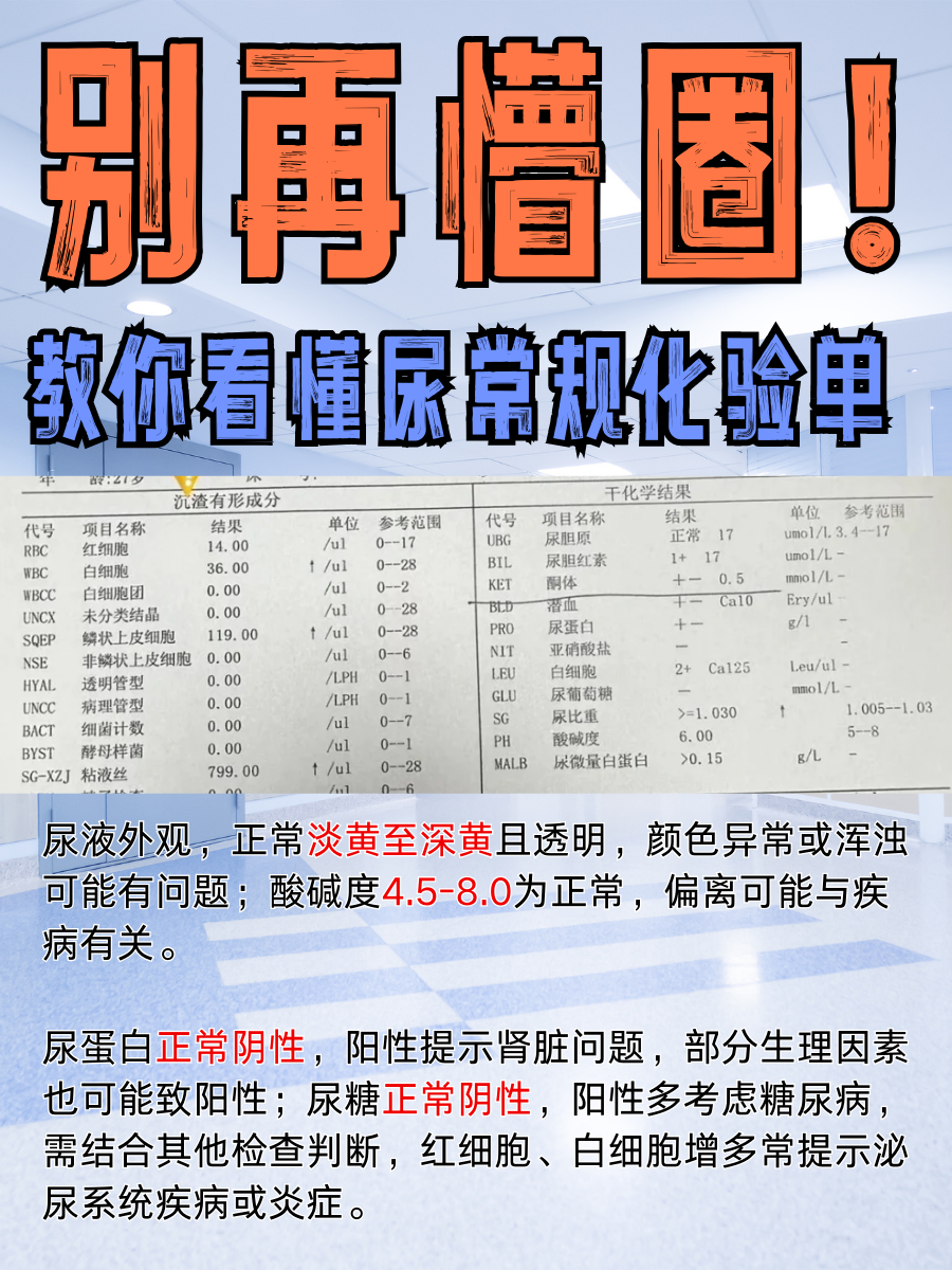 别再懵圈！教你看懂尿常规化验单