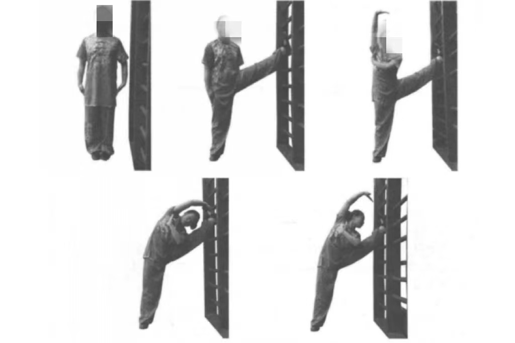 侧压腿动作分解图