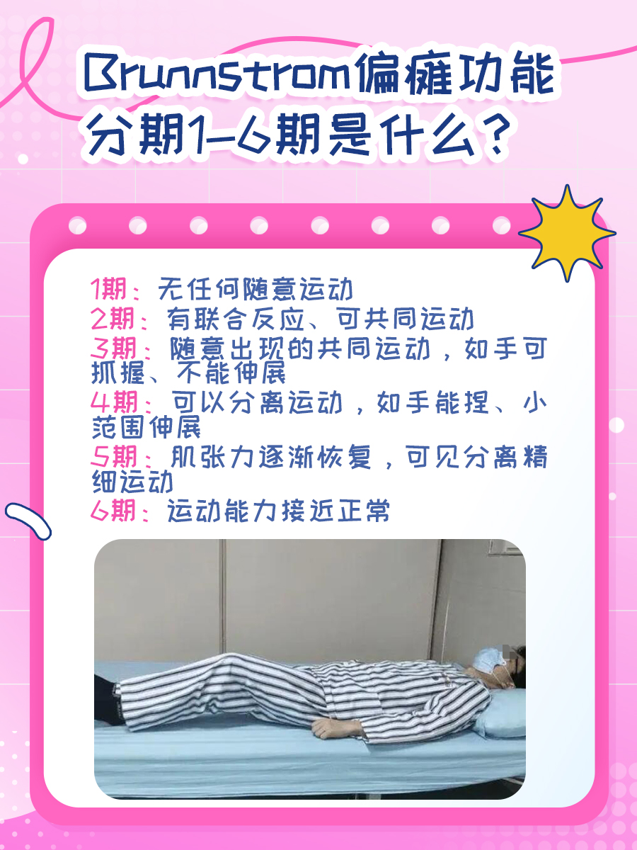 解析：Brunnstrom偏瘫功能分1-6期