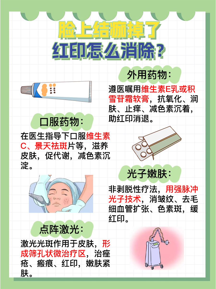 脸上结痂掉了红印怎么消除？文章告诉你