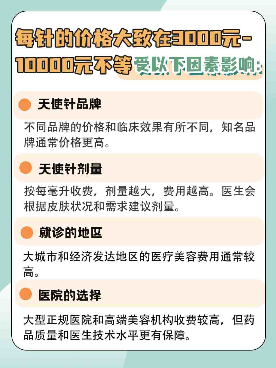 天使针多少钱一针？看完这篇就明白了！