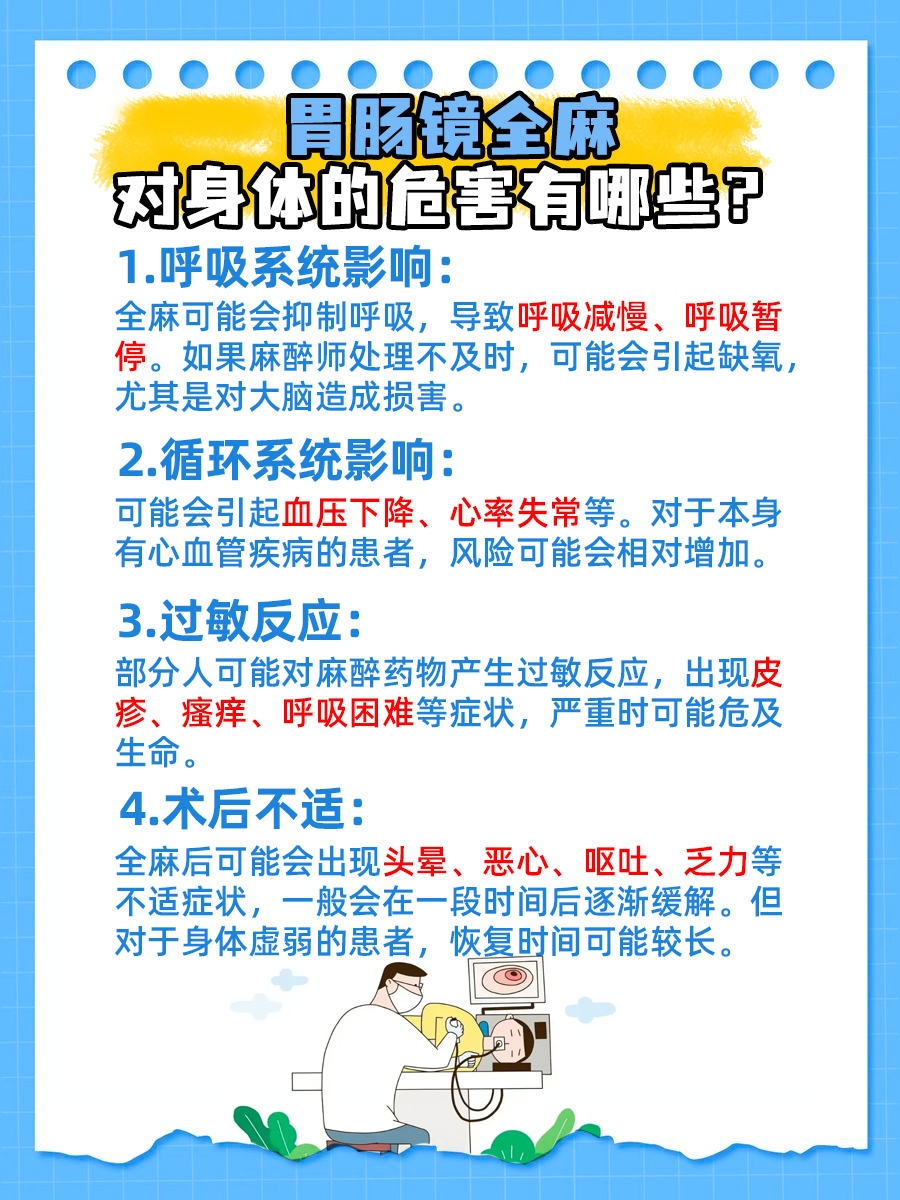 胃肠镜全麻对身体的危害：你需要知道