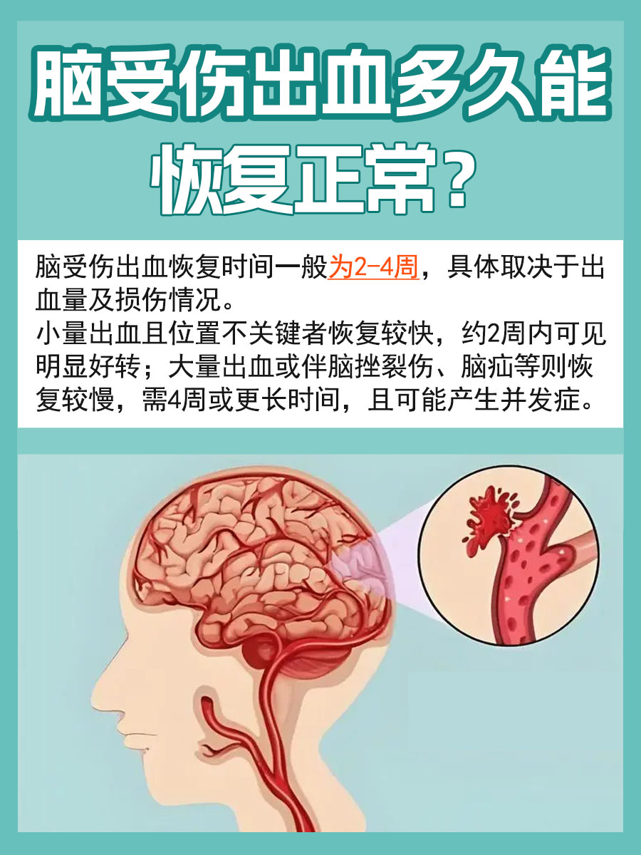 脑受伤出血多久能恢复正常 ，一看便知