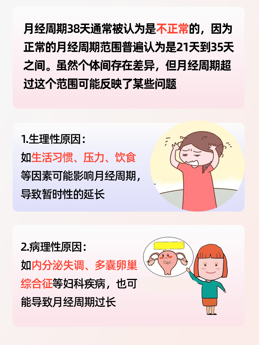 女性朋友要了解：月经周期38天正常吗 ？