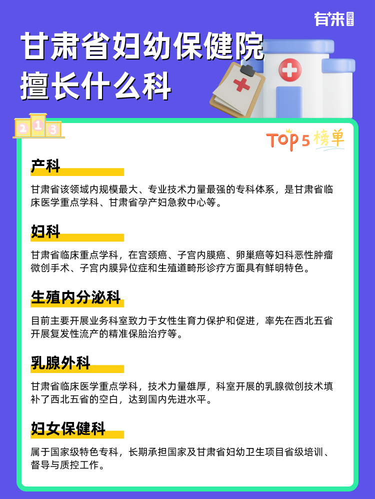 甘肃省妇幼保健院擅长什么科