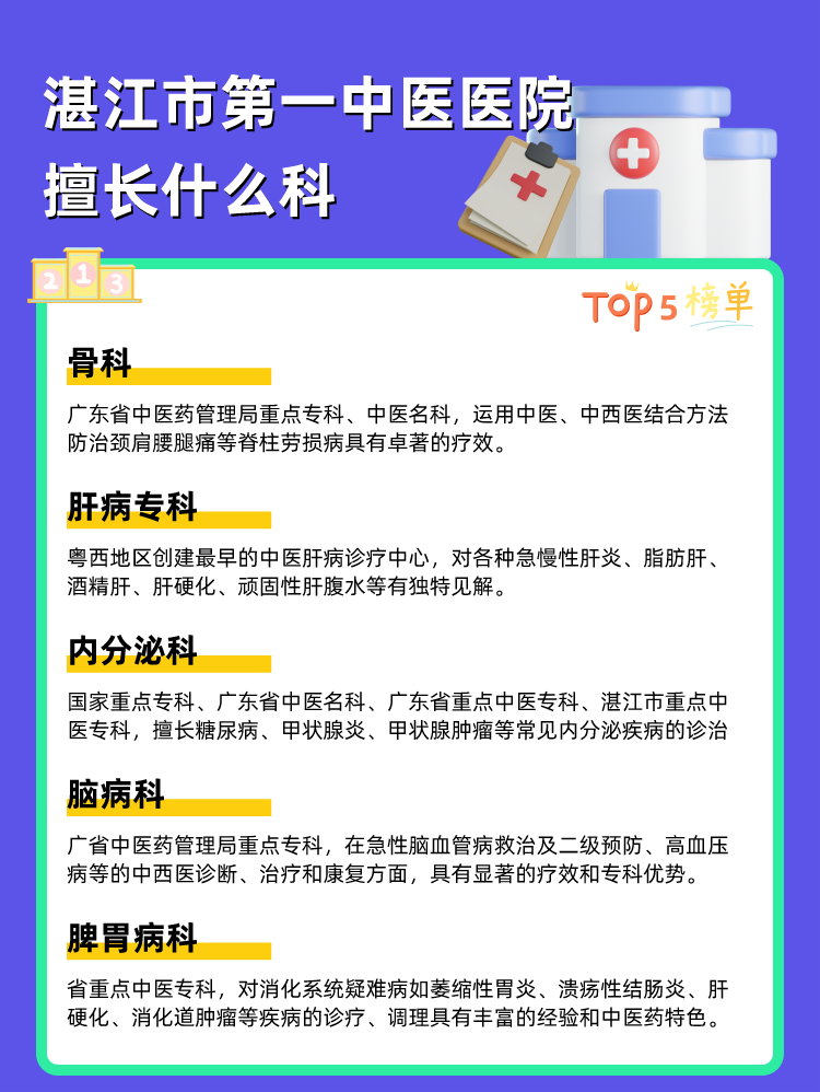 湛江市第一中医医院擅长什么科