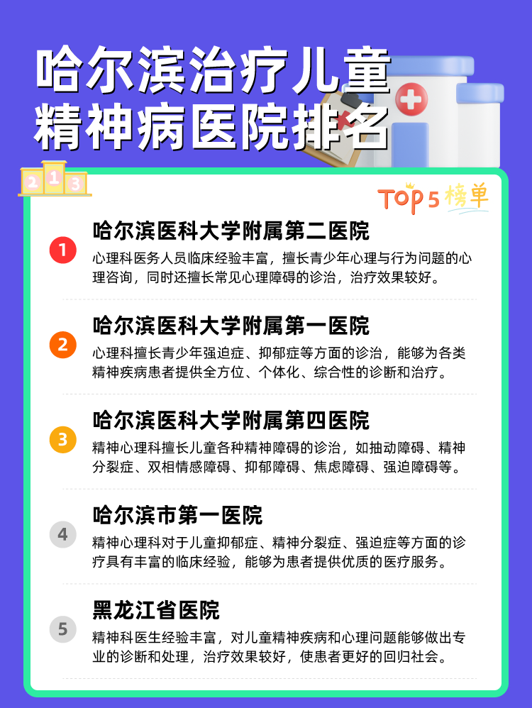 哈尔滨治疗儿童精神病医院排名