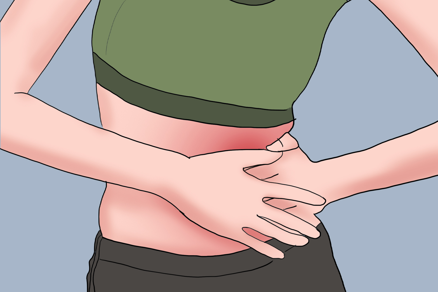 女性下腹正中部位疼痛图