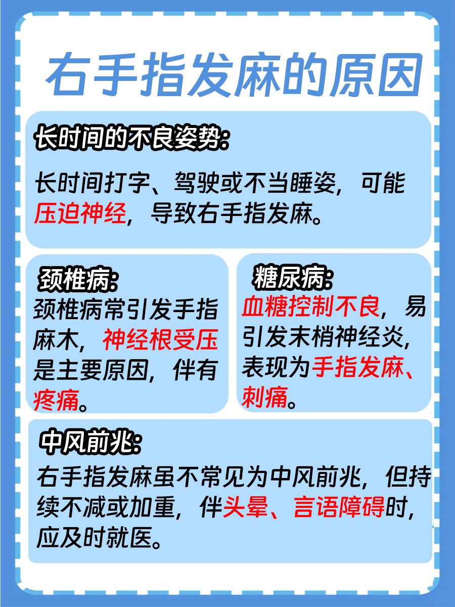 右手指麻了？警惕健康红灯！