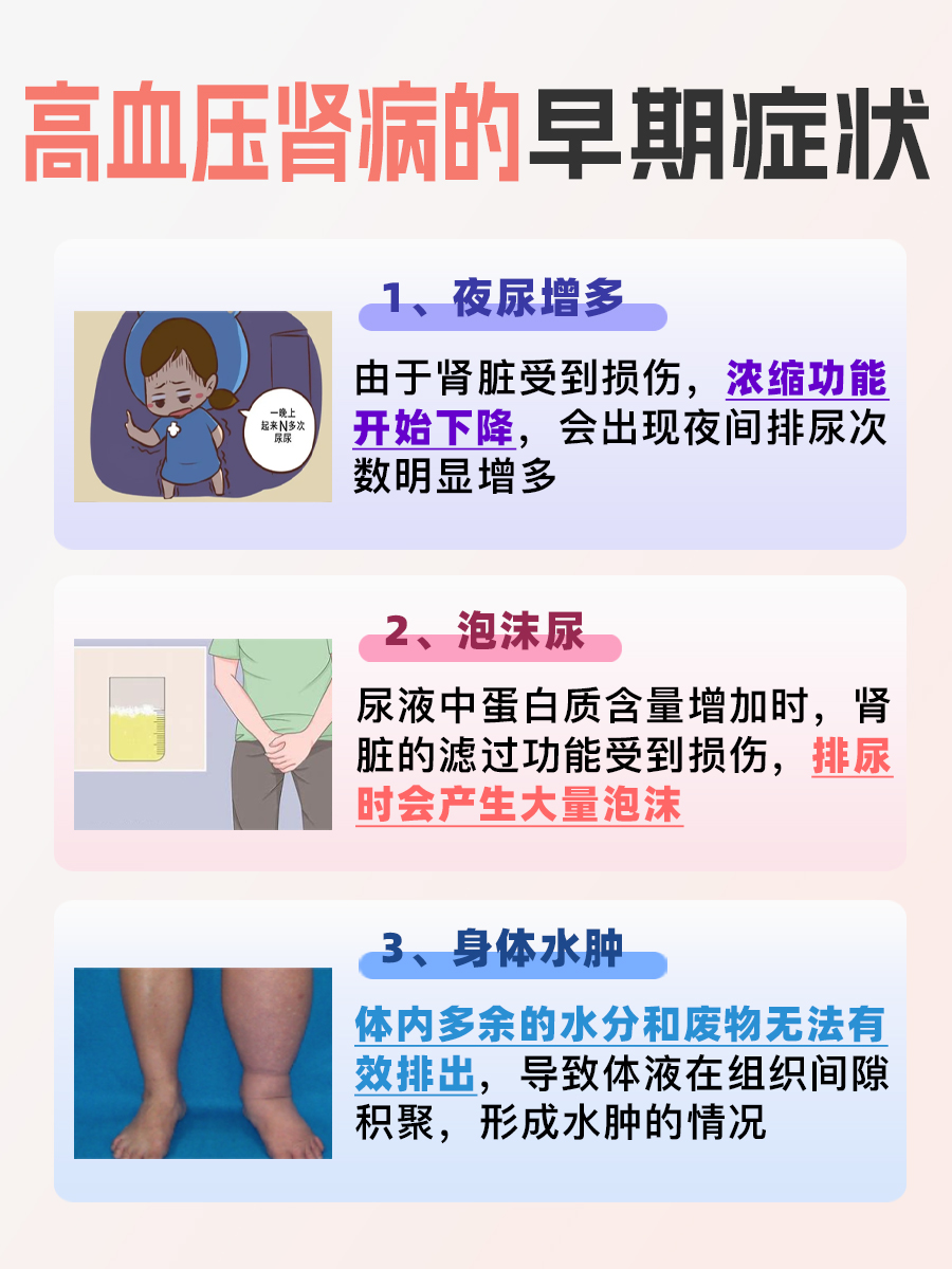 高血压肾病早期症状有哪些？看这里！