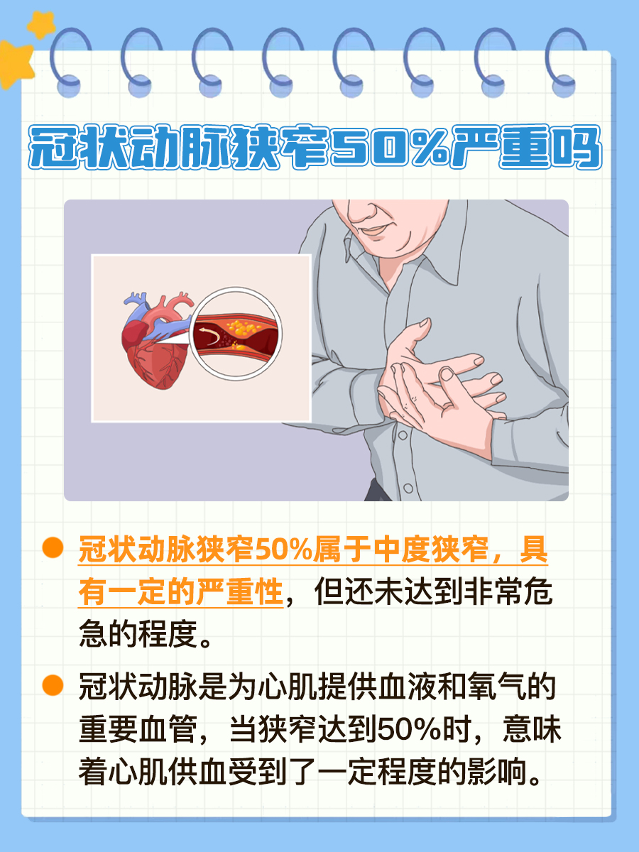 冠状动脉狭窄50%是否严重？一文揭晓