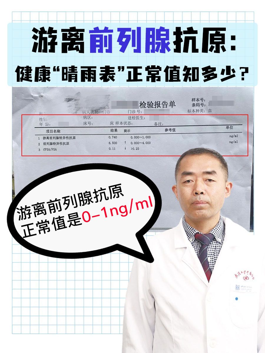 游离前列腺抗原：健康“晴雨表”正常值知多少？