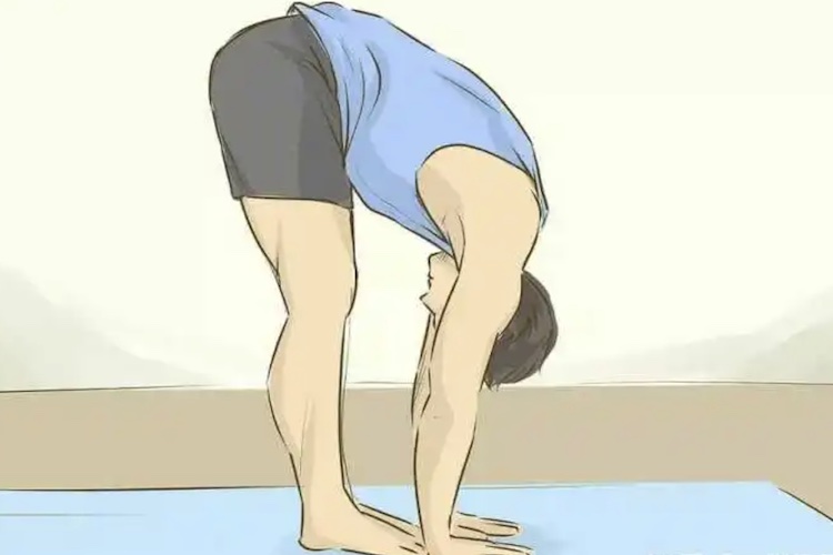 直腿站立上体前屈图