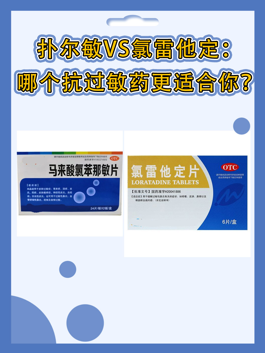 扑尔敏VS氯雷他定:哪个抗过敏药更适合你?