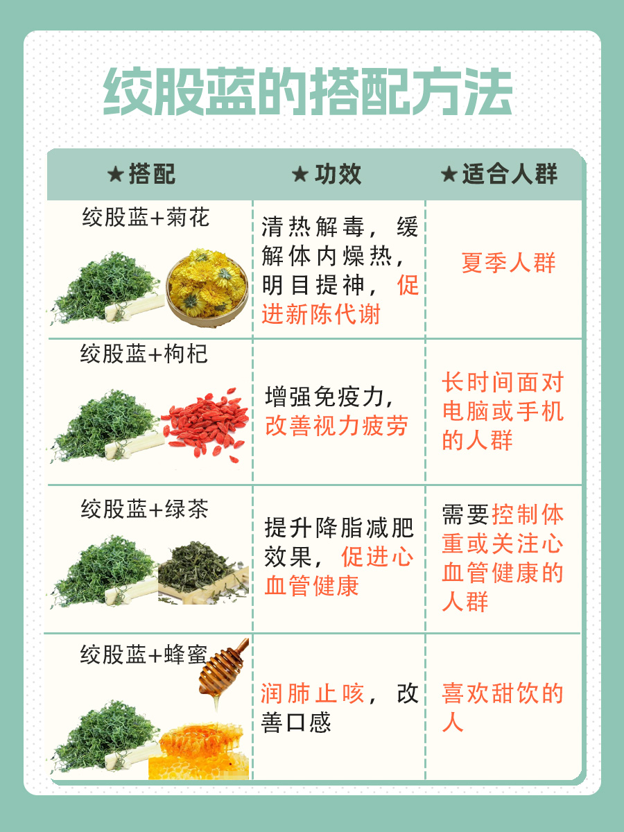 一文解析：绞股蓝的最佳搭配方法