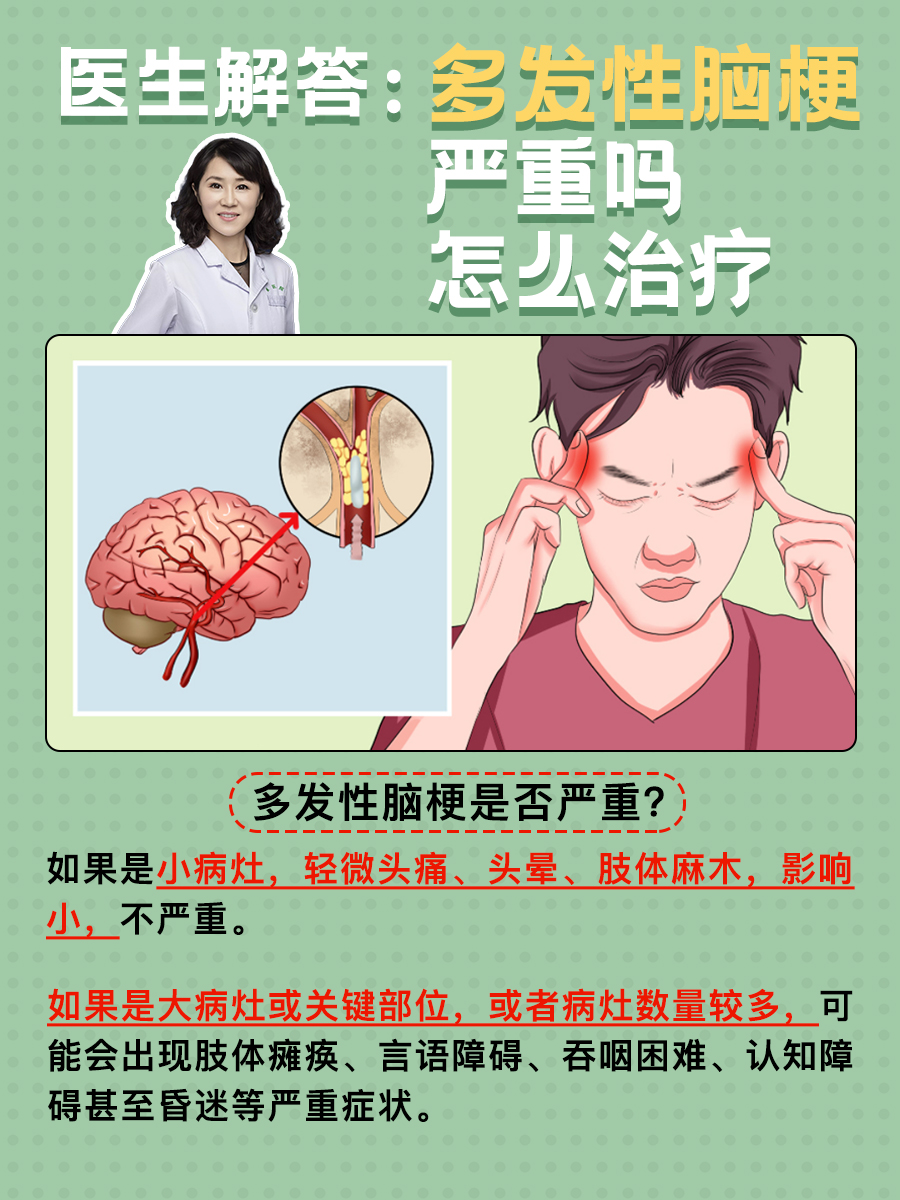 医生解答：多发性脑梗严重吗，怎么治疗