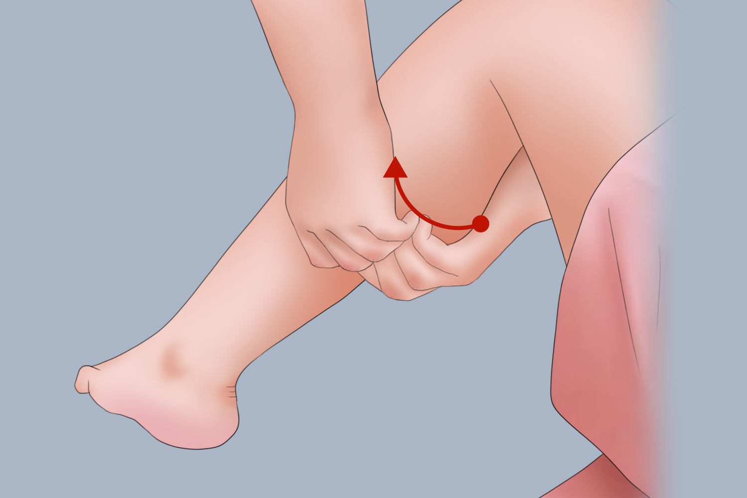 抓揉腿部图