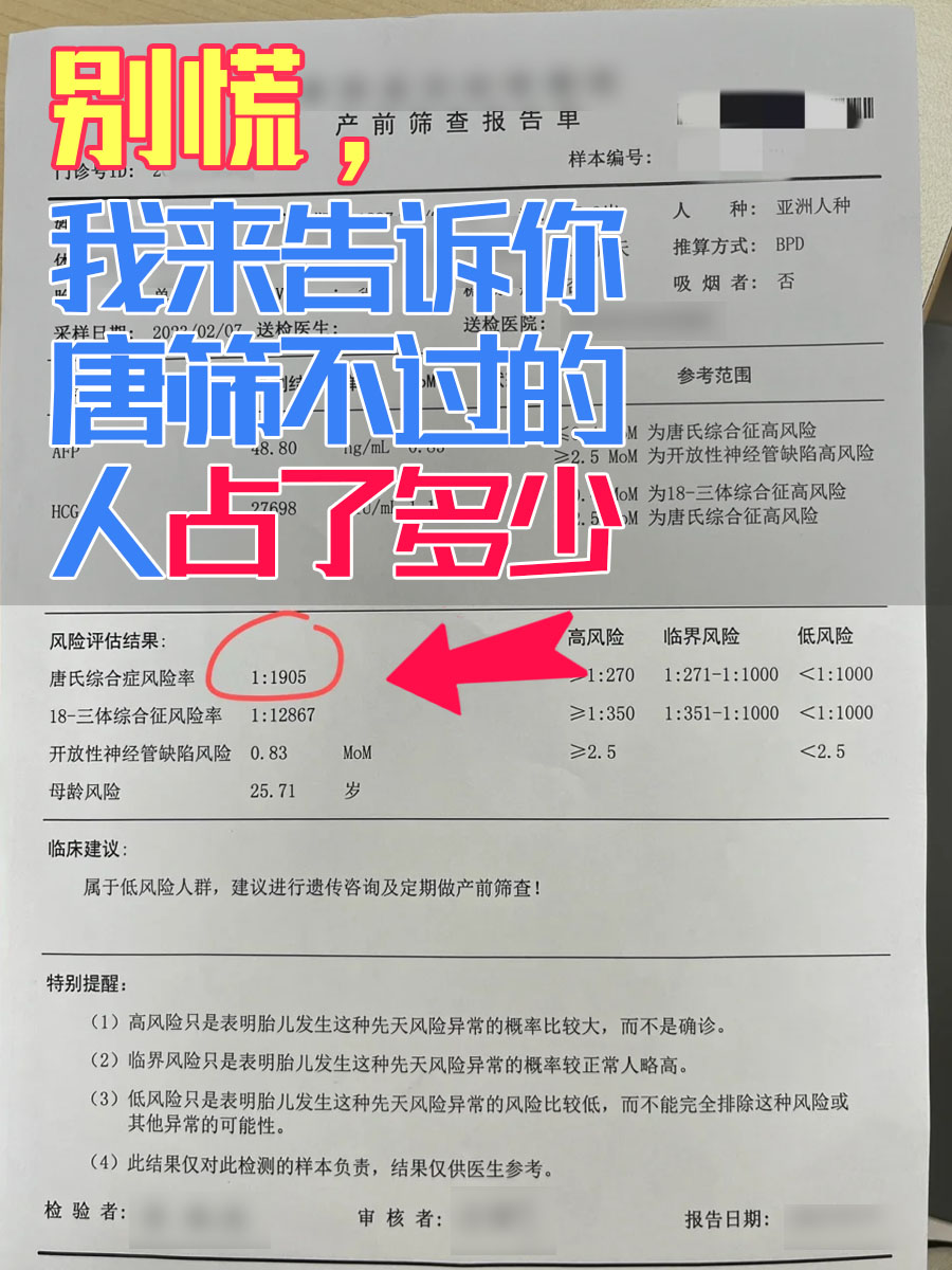 别慌，我来告诉你唐筛不过的人占了多少