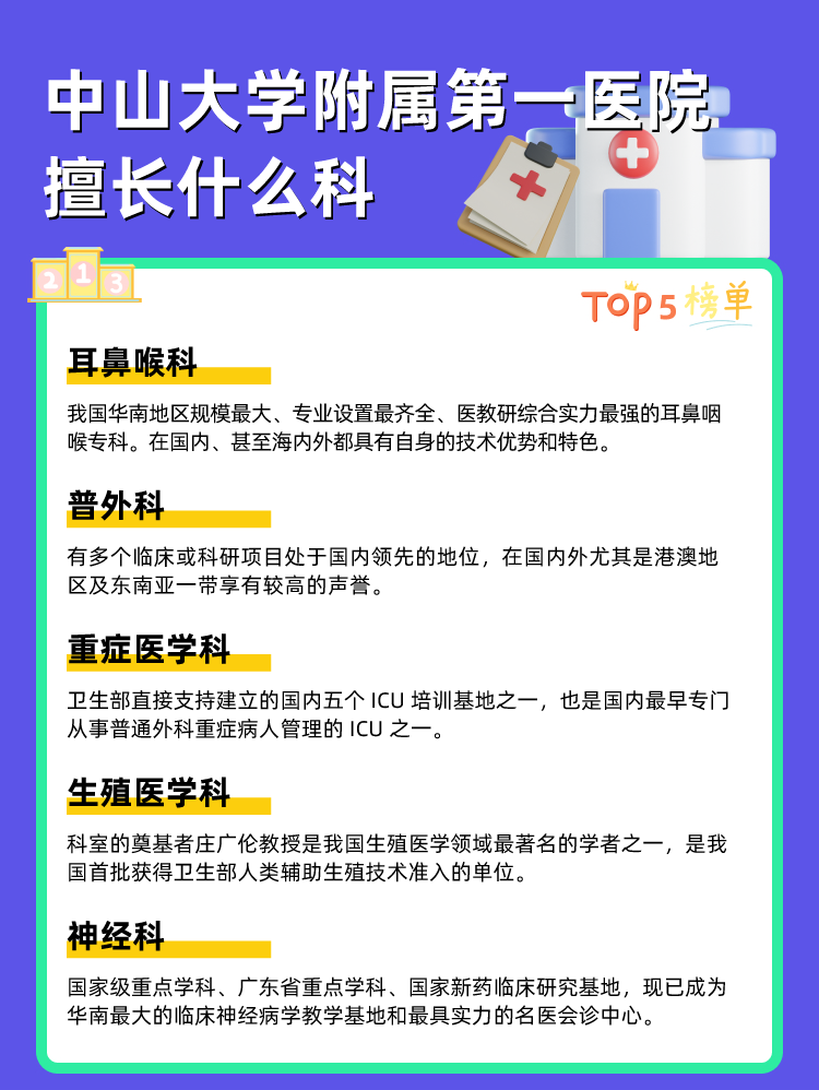 中山大学附属第一医院擅长什么科