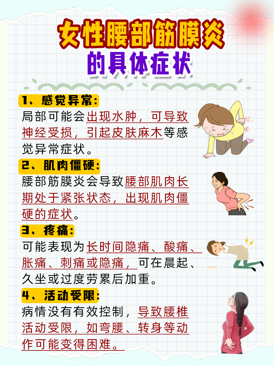 女性腰部筋膜炎的症状:带你详细了解