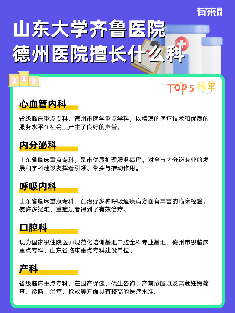 山东大学齐鲁医院德州医院擅长什么科