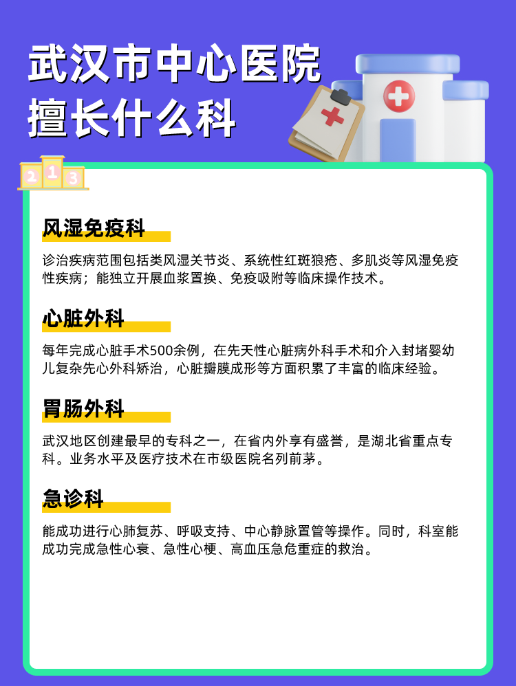 武汉市中心医院擅长什么科