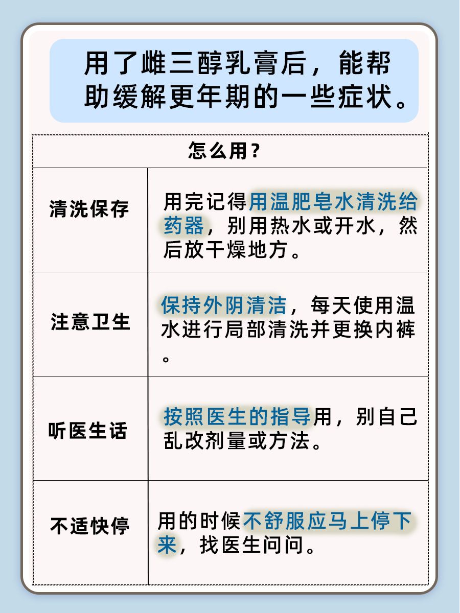 揭秘｜用了雌三醇后的那些事儿，医生告诉你！