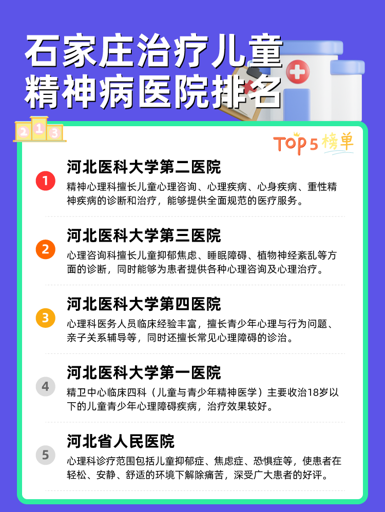 石家庄治疗儿童精神病医院排名