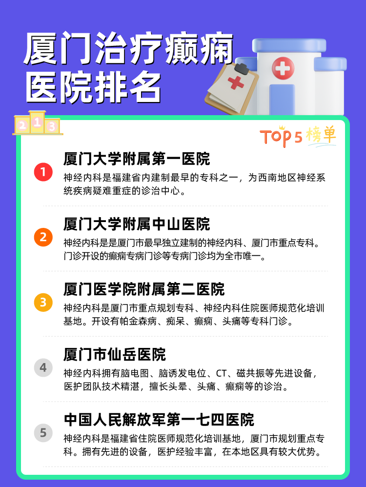 厦门治疗癫痫医院排名