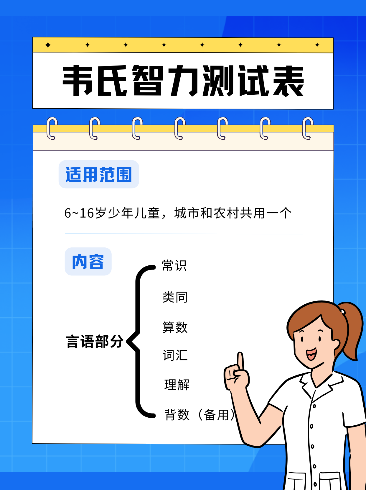 6~16岁韦氏智力测试表是什么？看这里