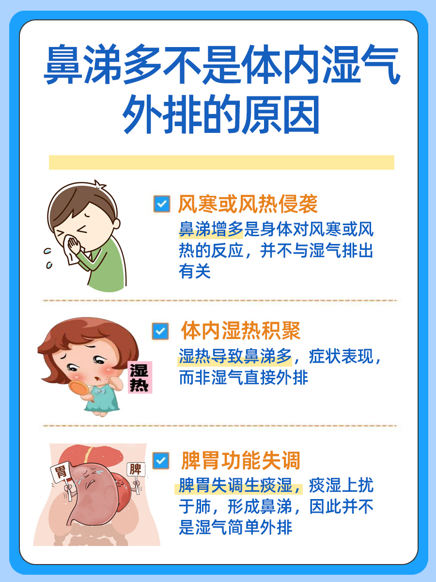 中医答疑:鼻涕多是体内湿气外排吗?