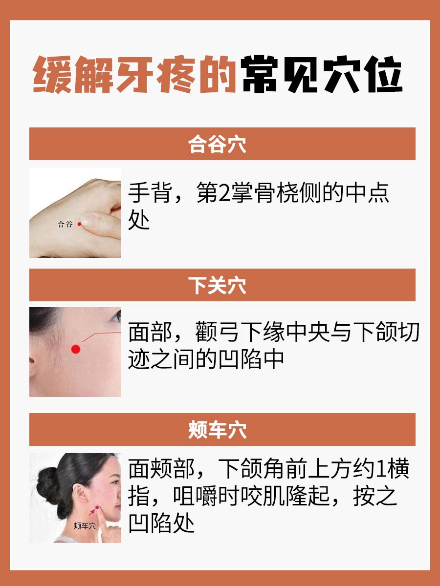 牙疼手上按压图