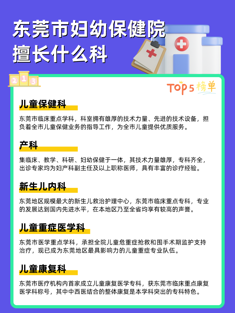 东莞市妇幼保健院擅长什么科