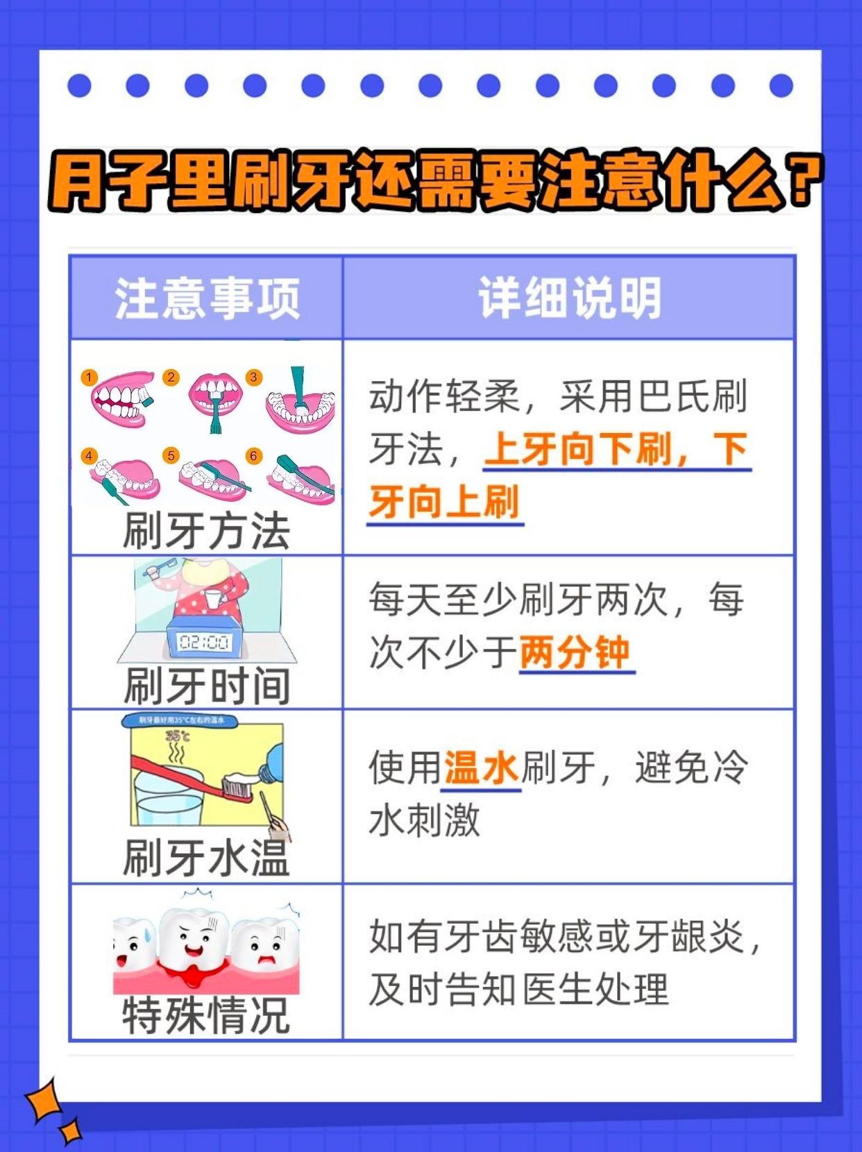 产后妈妈的小贴士：月子期也要坚持刷牙哦！
