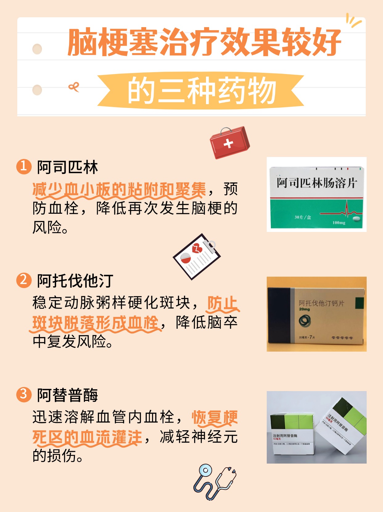 告别脑梗塞,这三种药你值得拥有!