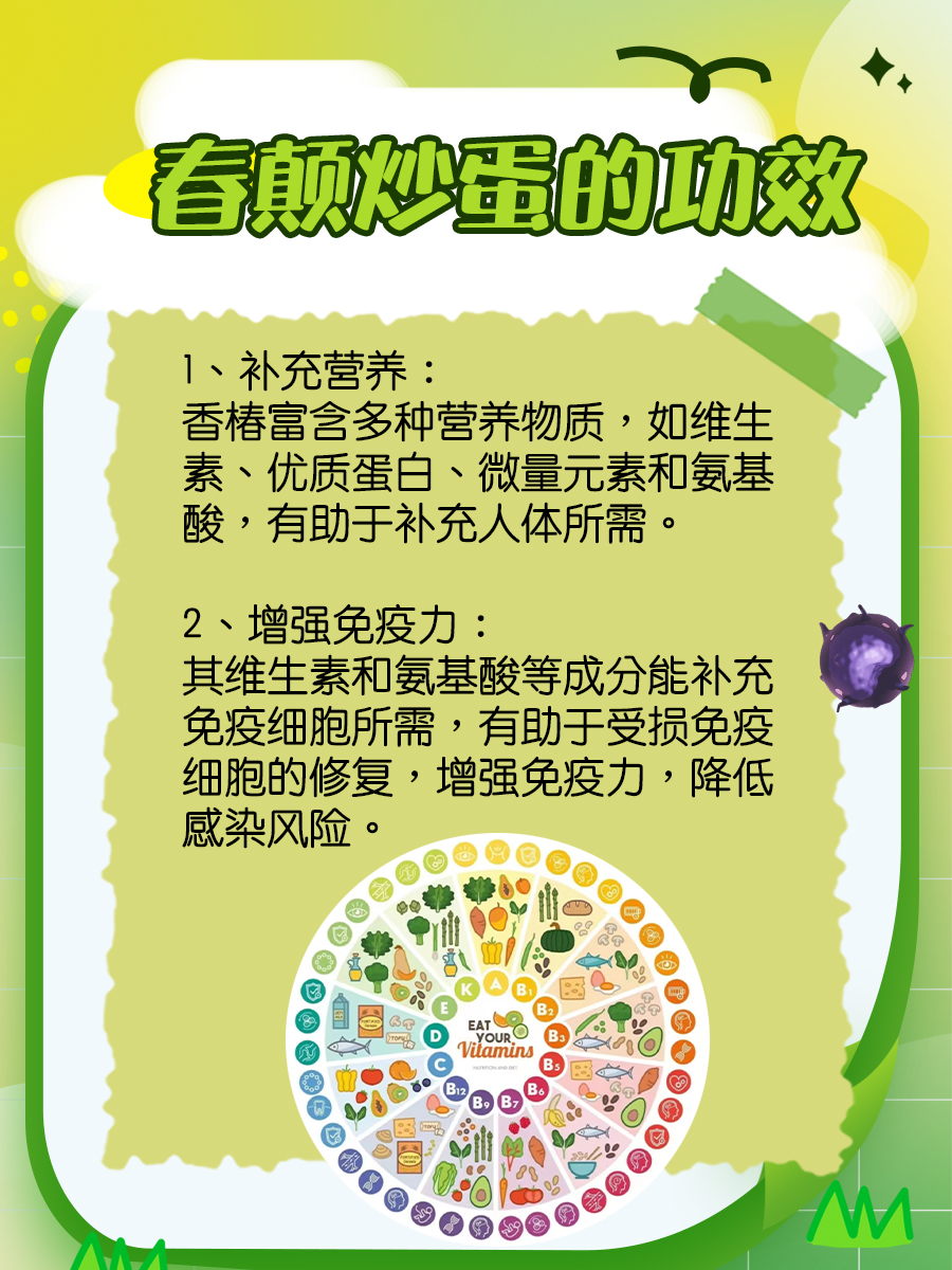 春颠炒蛋的功效 ：一目了然