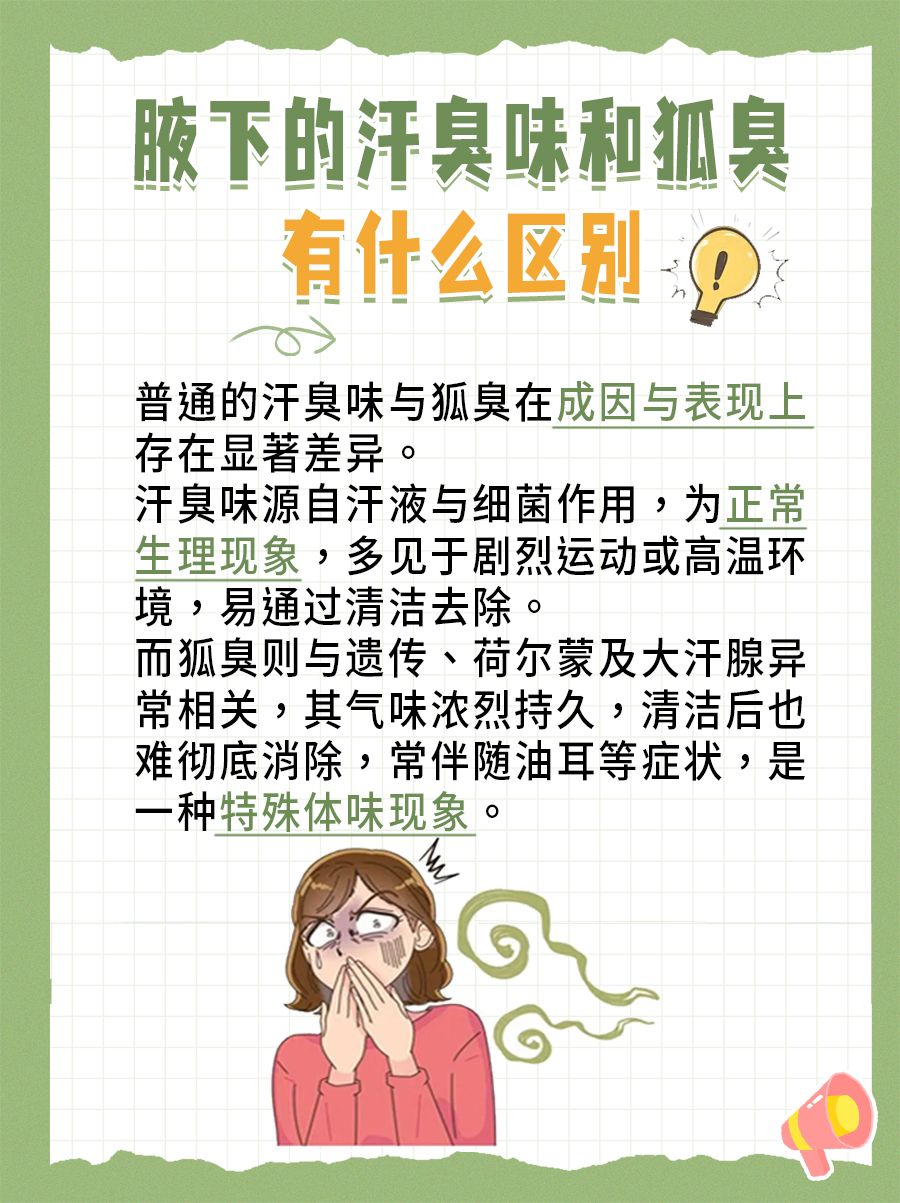 腋下汗臭和狐臭,分得清吗?