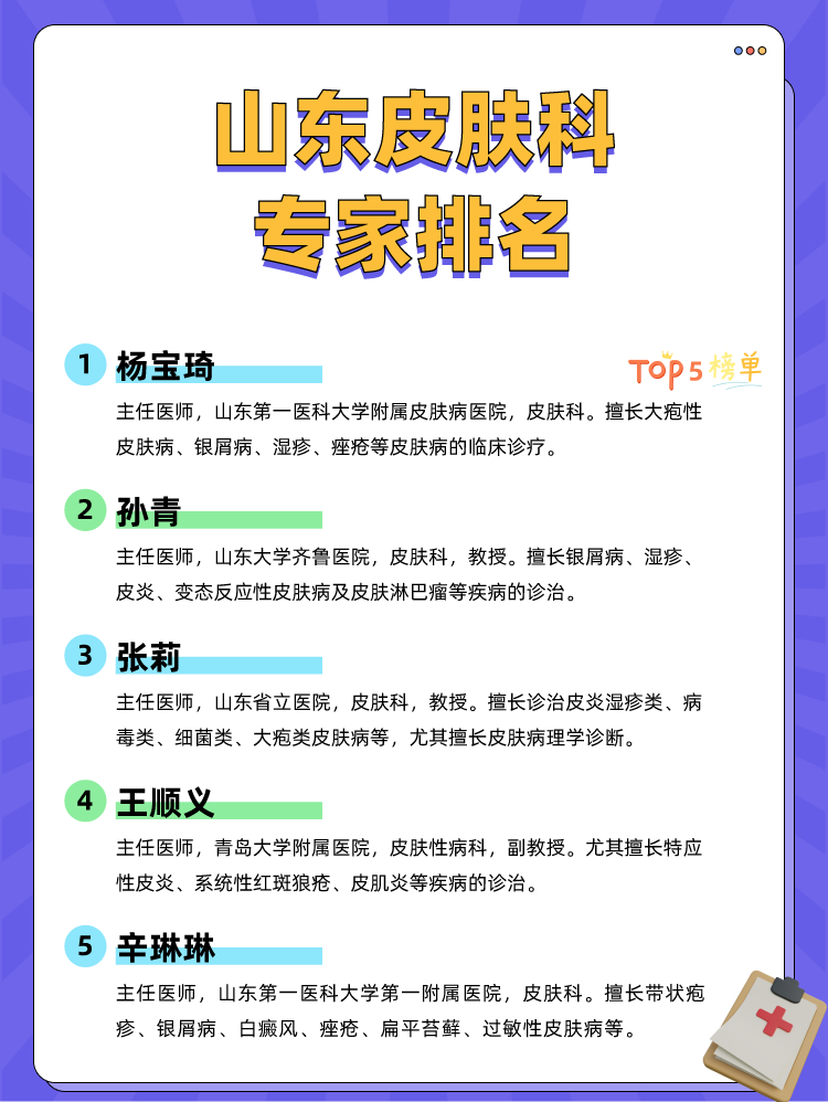 山东皮肤科专家排名