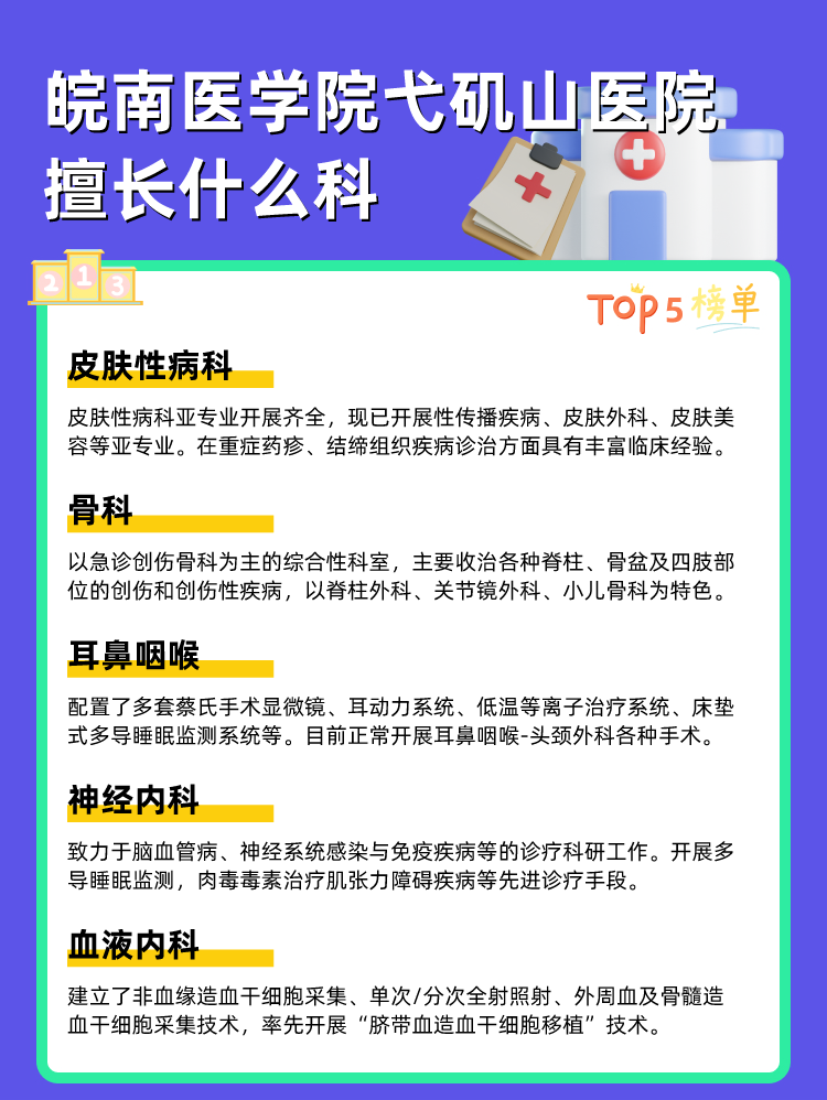 皖南医学院弋矶山医院擅长什么科