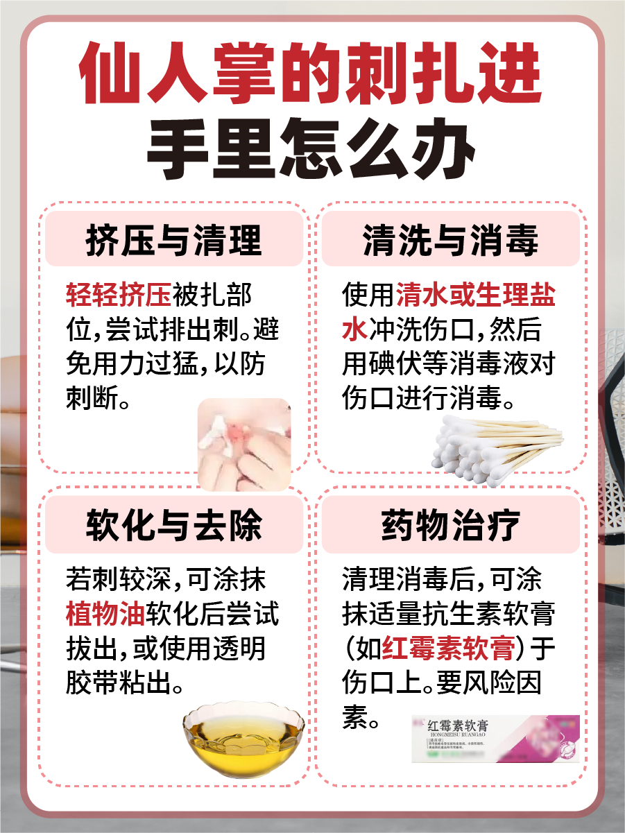 仙人掌的刺扎进手里怎么办：医生来解答