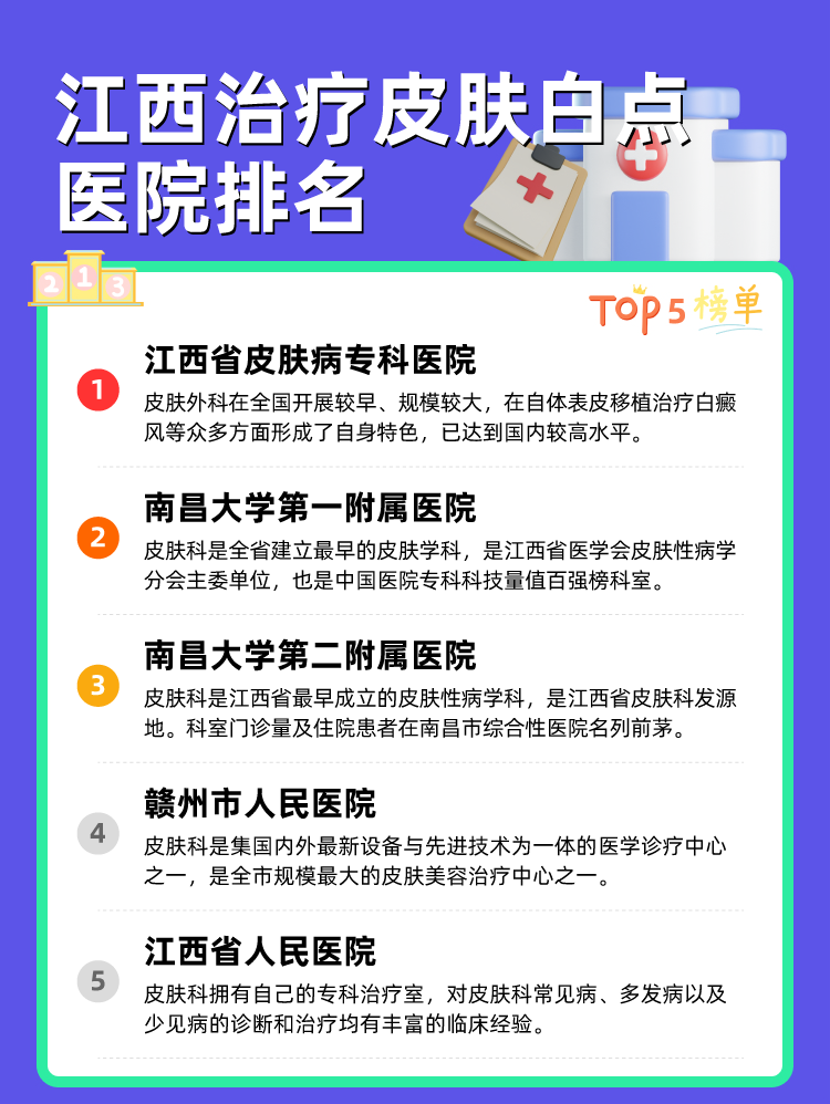 江西治疗皮肤白点医院排名