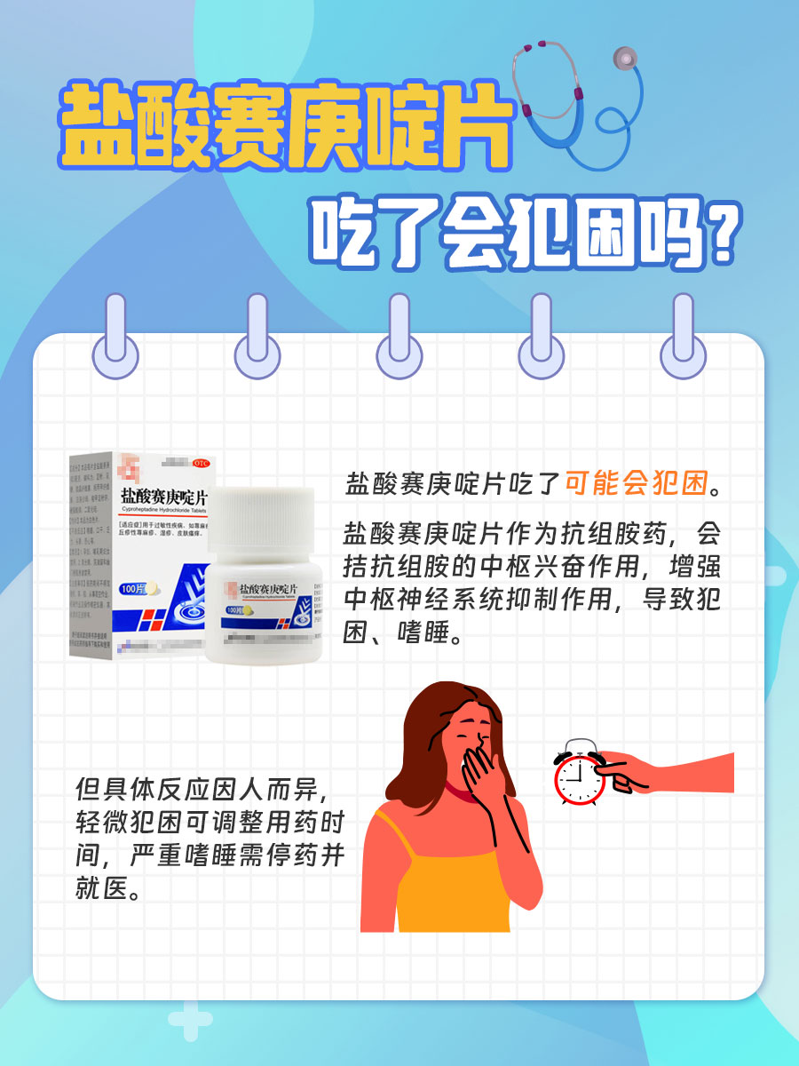 盐酸赛庚啶片吃了会犯困吗？医生来解答！