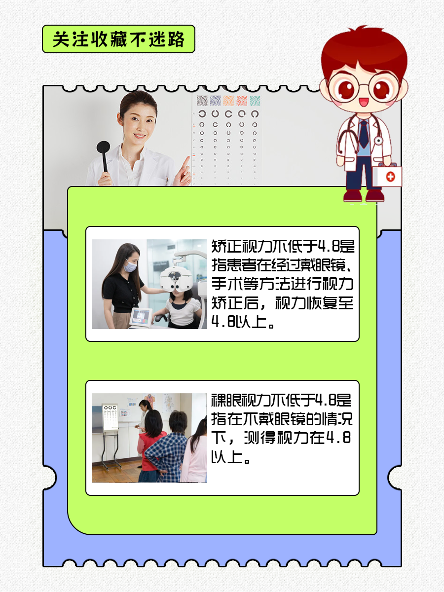 考公视力要求，矫正视力不低于4.8是指啥？