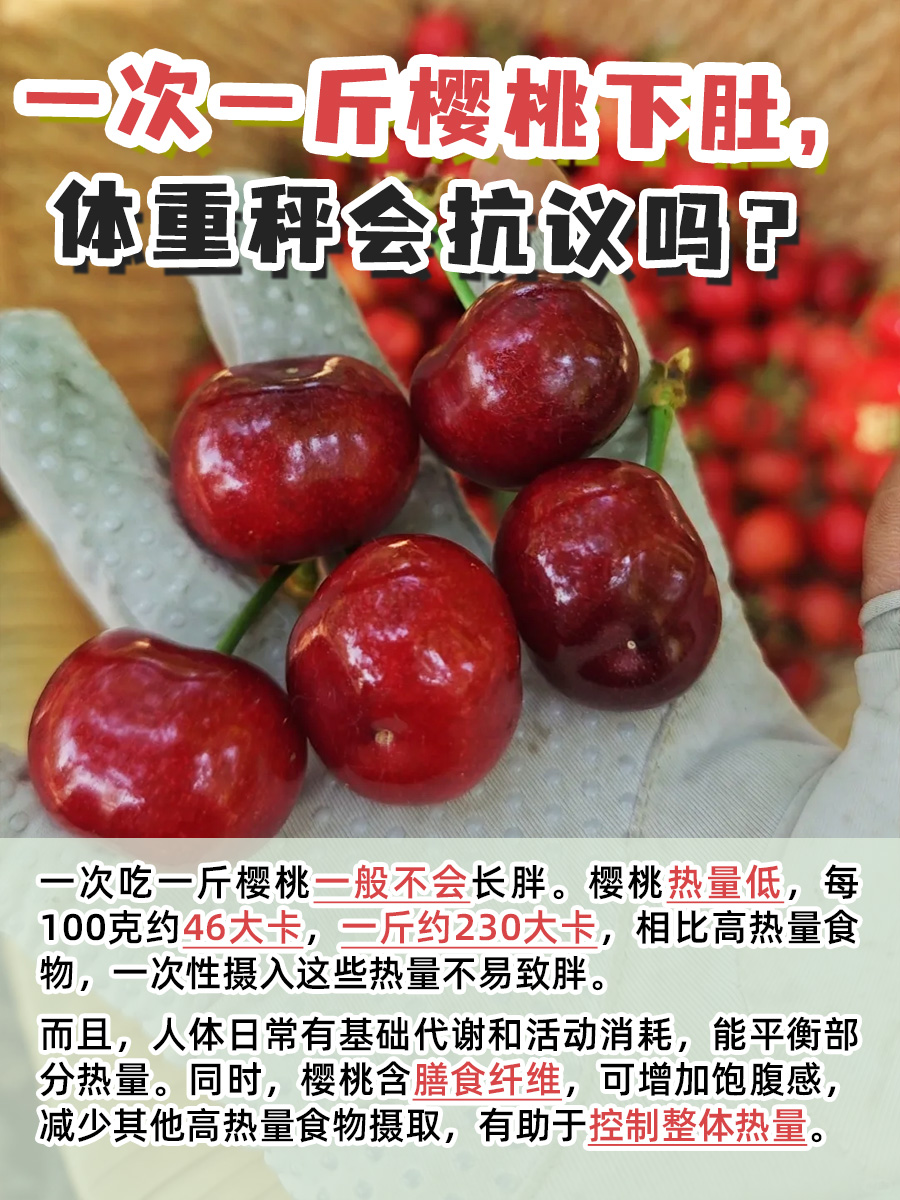 一次一斤樱桃下肚，体重秤会抗议吗？