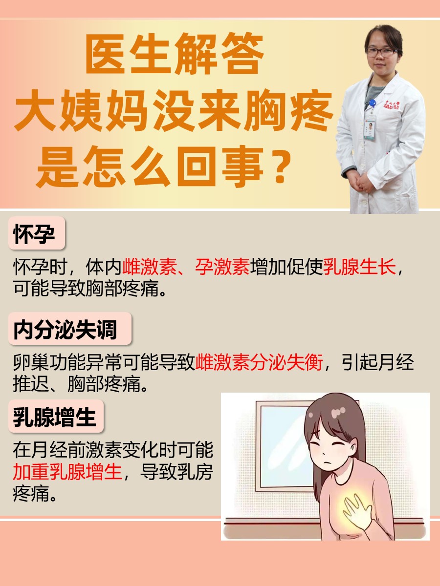 医生解答：大姨妈没来胸疼是怎么回事？